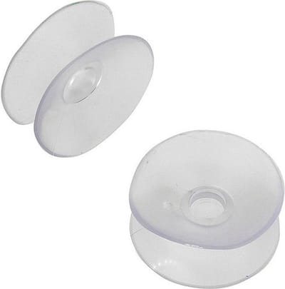 2x Dubbele zuignap - 31mm - Transparant