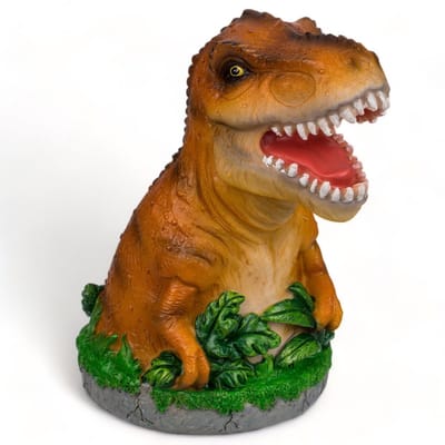 Dailygoods- Spaarpot T-Rex design - Dinosaurus spaarpot - Polyhars - 13 x 15 cm - Draaisluiting - Decoratief accessoire - Spaarvarken