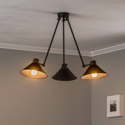 Argon Hanglamp Alan, bewegelijk, zwart, 3-lamps