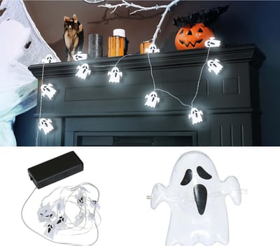 Fiestas Guirca - LED verlichting spookjes (115 cm) - Halloween - Halloween Decoratie - Halloween Versiering