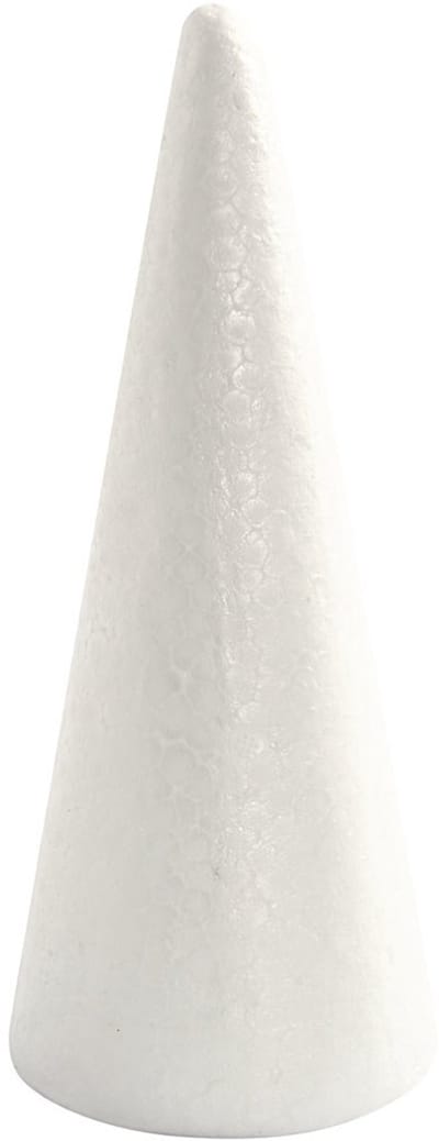 Kegels, H: 19,5 cm, d 7 cm, wit, 1 stuk