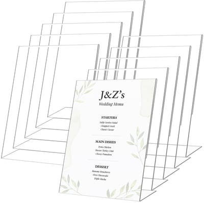 Dailygoods- Tafelstandaard A4 - Acryl standaard - Prijssteller - Fotostandaard - Bordhouder - 10 stuks - Bordenhouder