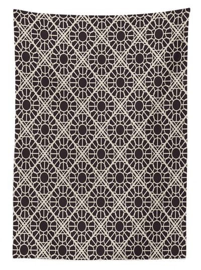 ABAKUHAUS Tafelkleed Arabian Lacy – satijn, 140x200 cm – donkerbruin/ivoor
