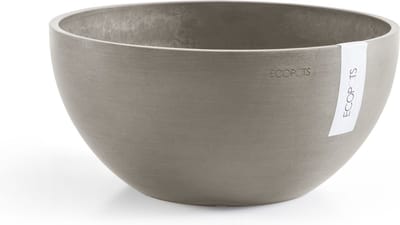 Ecopots Brussels 35 - Taupe - Ø35 x H16,7 cm - Ronde taupe bloempot