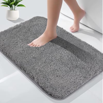 Zachte en Absorberende Microfiber Badmat, Antislip en Wasbaar, Extra Dikke Shaggy Badkamer Tapijt 50x80 cm voor Douche en Badkuip