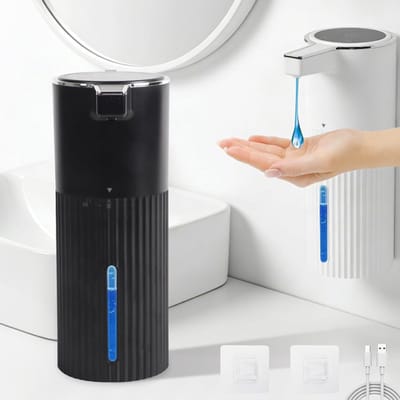 Automatische zeepdispenser zonder contact, 400 ml, infraroodsensor, oplaadbaar via USB, IPX5 waterdicht, ideaal voor badkamer, keuken en kantoorgebruik