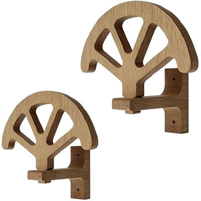 Dailygoods- Cowboyhoedhouder 2 Stuks - Verstelbare Wandmontage - Houten Hoedenhouder - Opbergen/Tentoonstellen - Beschermt Tegen Vervorming - Hoedenrek