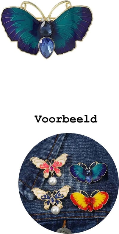 Akyol - Vlinder Broche | Broche | Vlinder| halloween | Cadeau - blauwe broche -broche pins -kledingspeld -halloween speld -halloween broche – pin - Bedankje – leuke broche -verjaardag cadeau - cadeau
