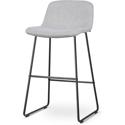Nolon Nino-Mats Barkruk Lichtgrijs - Zwart Onderstel - Zithoogte 75 cm - Stof - Keuken