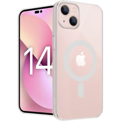 ShieldCase telefoonhoesje geschikt voor Apple iPhone 14 Magneet hoesje - transparant - Backcover case doorzichtig - Shockproof hoesje - Met oplaad ring