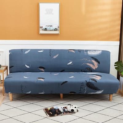 Opvouwbare slaapbankhoes voor woonkamer Armloze bankhoezen Elastisch spandex materiaal Zachte hoezen S(length 120-150cm)
