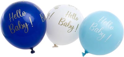 Chaks Baby kraamfeest/geboorte ballonnen - Hello Baby - 6x stuks - blauw - babyshower