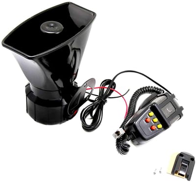 Dailygoods- Auto Alarm 130 dB - Luchthoorn/Sirene - Microfoon - 12V Voeding - Inclusief Draden/Kabelbinders - Eenvoudig te Installeren