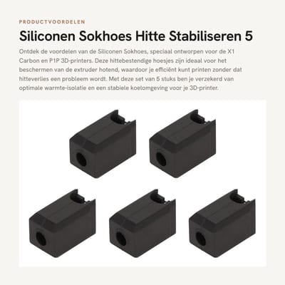 Dailygoods- Siliconen Sokhoes 5 Stuks - Extruder Hotend Cover - Hitte-isolatie - Duurzaam - Temperatuur Stabilisatie - Geschikt voor X1 Carbon/P1P