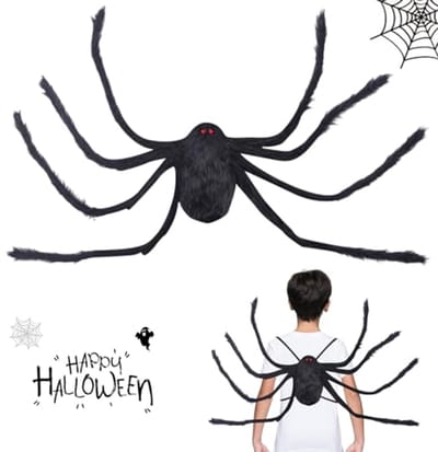 Spinnenrugzak voor Halloween, Realistische Pluche Spin Kostuum Accessoire voor Trick or Treat