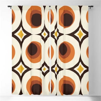 Rideaux Occultants Cercles Style Moderne Milieu du Siècle Impression Motif 3D Rideaux de Fenêtre Pour Chambre à Coucher Espace de Vie Décoration 100W130H(CM)40x51in&Grommet Top