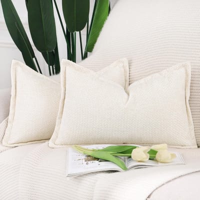 Unyqoos ® Set van 2 Luxe Fluwelen Decoratieve Kussenhoezen met Stijlvolle Franjes voor Huisdecoratie