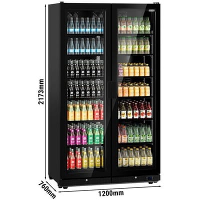 GGM Gastro Getränkekühlschrank - 1230 Liter - rahmenloses Design - mit 2 Glastüren