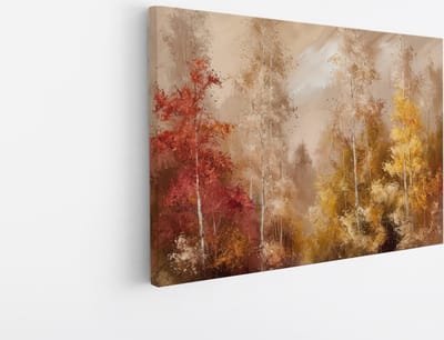 Saammp Canvas Schilderij - Abstract bos - Landschap - Natuur - 45x30 - Foto op canvas - Wanddecoratie - Muurdecoratie Woonkamer - Slaapkamer decoratie - Canvas Print