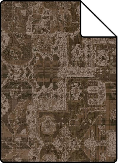 Proefstaal ESTAhome behang oosters kelim tapijt bruin - 26.5 x 21 cm - 131360-S