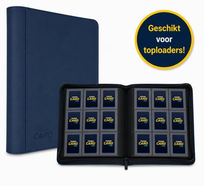 TradingCardPro® Toploader Verzamelmap met Ritssluiting - Geschikt voor Pokemon kaarten – 288 Kaarten – 16 pagina’s – 9 Pocket - Binder – Blauw