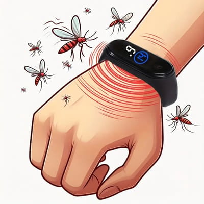 Anti Muggen Armband Met Klok - Muggenbescherming - Anti Muggen Armband - Anti Muggen - Muggenbandje - anti muggen armband volwassenen - anti muggen armband kind - Waterdichte armband - Muggenwerend horloge - Zwart