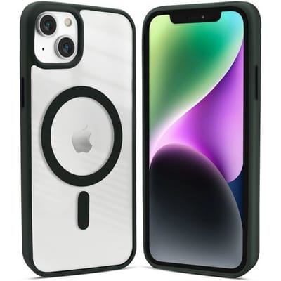 Coverzs telefoonhoesje geschikt voor Apple iPhone 14 hoesje Magneet - magnetisch hoesje - mat - donkergroen