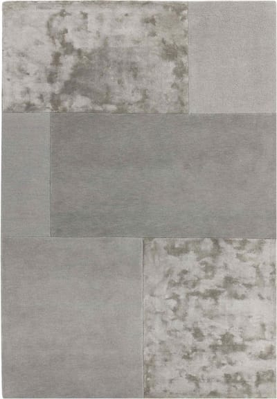 Easy Living - tate-tonal-textures-Rug-Silver Vloerkleed - 200x290  - Rechthoek - Laagpolig Tapijt - Modern - Grijs, Zilver