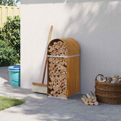 Houtopslag Rek - Houtstapelaar Standaard - Open Haard Voorbereiding - Decoratieve Houtlook - 40 x 45 x 100 cm - Bruin
