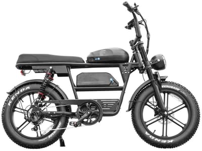 QMWHEEL EB30 Elektrische Fatbike - Dubbele Accu - 20 Inch - 250W Motor - 7 Versnellingen - 120 km Actieradius - Hydraulische Schijfremmen - Zwart