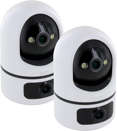 Roterende Binnencamera - Beveiligingscamera Set - Huisbewaking Binnen - Dubbele Lens 355° Dekking - 226 x 113 cm - Wit