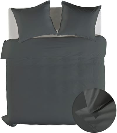 Yellow Dekbedovertrek Suite Casablanca - Katoen - Beluga Grey - 200x200-220 cm - 100% Katoen - Tweepersoons