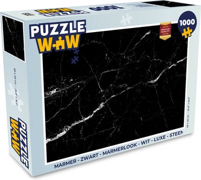 Puzzel Marmer look - Zwart - Luxe - Legpuzzel - Puzzel 1000 stukjes volwassenen