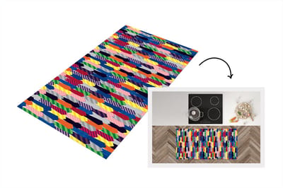 Keukenloper - Loper keuken - Stropdas - Regenboog - Patronen - 120x60 cm - Keukenloper vinyl