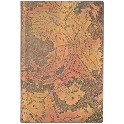 Paperblanks cahier, formaat 13 x 18 cm., uitvoering hunt - lenox globe midi, gelinieerd