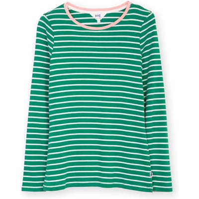 Dames-T-shirt met lange mouwen Kite Portesham Jersey Emerald Stripe