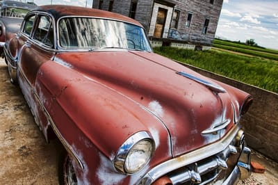 Fotobehang - Veteran Car 375x250cm - Vliesbehang