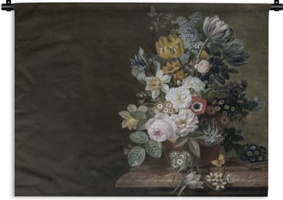 Wandkleed - Wanddoek - Bloemen - Eelke Jelles Eelkema - Oude meesters - 120x90 cm - Wandtapijt