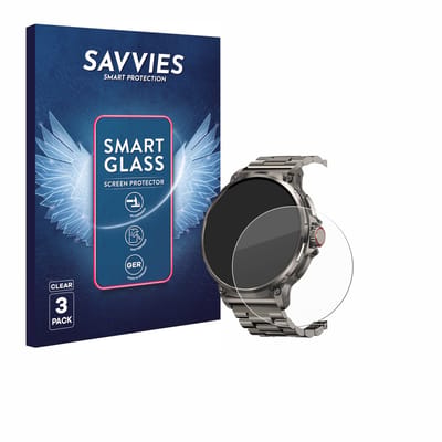 3 Stuks Savvies Screenprotector - geschikt voor Tesofit Smartwatch 1.85" (rond) - beschermfolie glas transparant