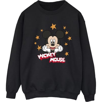 Disney Dames/Dames Mickey Mouse Sterren Sweatshirt (Zwart)
