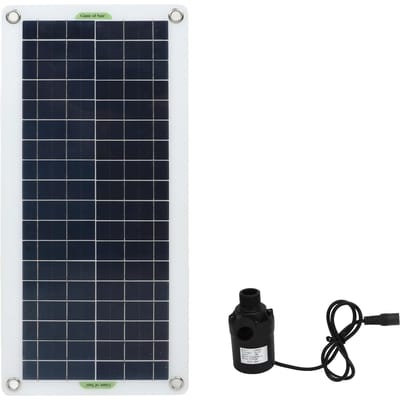 Kit Pompe à Eau Solaire 30W Silicium Polycristallin 800L par Heure Pompe à Eau à Énergie Solaire pour Camping-car