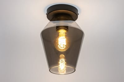 Lumidora Plafondlamp 31051 - Plafonniere - NAPELS - E27 - Zwart - Grijs - Metaal - ⌀ 16 cm