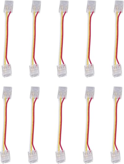 Dailygoody - LED Strip Connector - 10mm Strip - Snel te Verbinden - 10 Stuks - 3 Pin - Geschikt voor Thuis en Kantoor