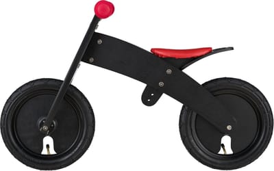 Bikestar meegroei loopfiets hout 12 inch, zwart