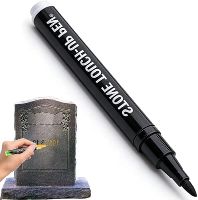 Gedenksteen Pen - Restauratie Marker - Onderhoud Gedenken - Weerbestendige Inkt - 13.3 cm - Zwart