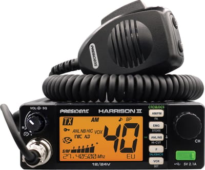 President Harrison II+ASC - AM/FM - CB radio - 12/24 Volt - 27 MHz - VOX
