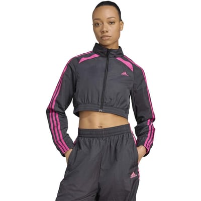 Adidas Originals Teamgeist Adicolor Cropped Track Top Black Maat: XL | Korte Jassen Outlet | Dames | Zwart
