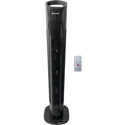 BRASQ Torenventilator F500 – 80 cm Hoog – Zwart – Stil – Met Afstandsbediening – Timer & Slaapmodus – Staande Ventilator – 50W – Voor Slaapkamer & Kantoor
