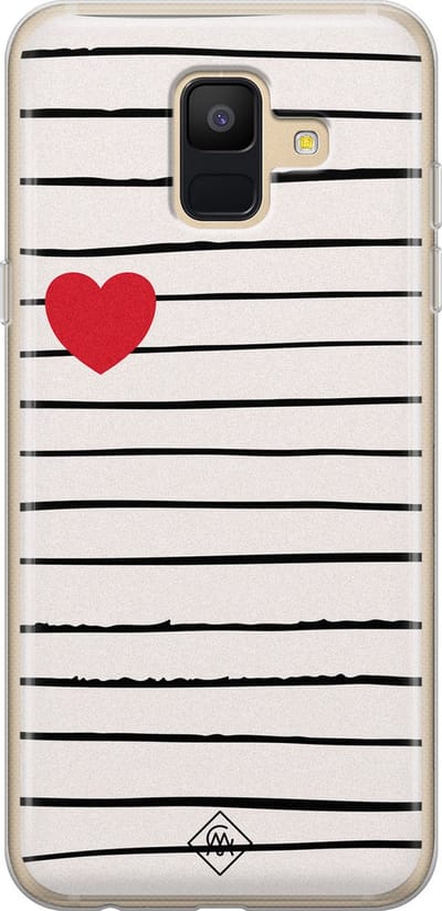 Casimoda® hoesje - Geschikt voor Samsung A6 2018 - Heart Queen - Backcover - Siliconen/TPU - Bruin/beige