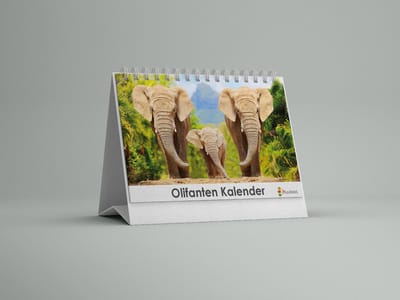 Olifanten bureaukalender - verjaardagskalender - 20x15cm - Huurdies